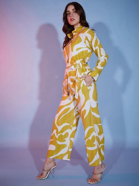 Yellow Printed Co-Ords Set