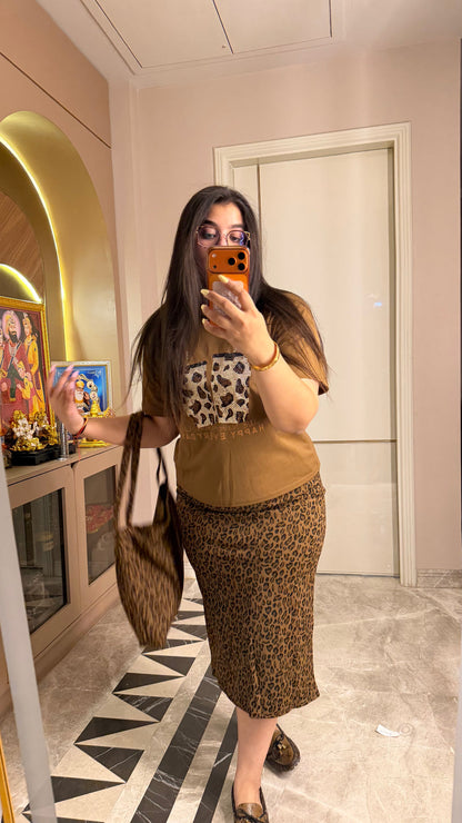 Espresso Leopard Skirt Co Ord