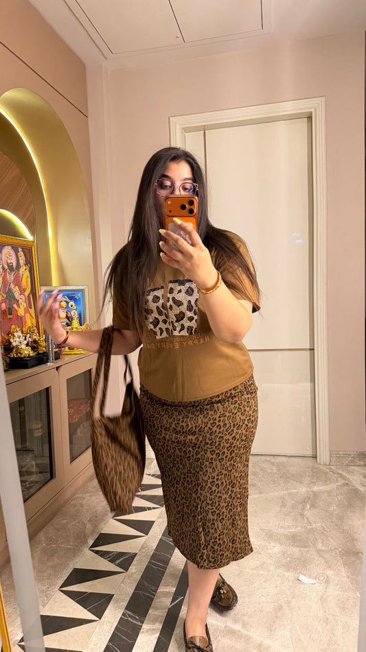 Espresso Leopard Skirt Co Ord