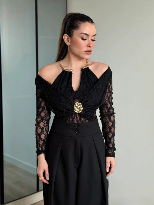 Noir Romance Lace Bodysuit