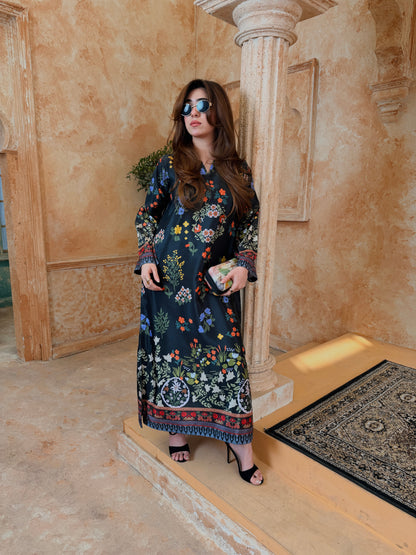 Noir Jardin Luxe Printed Kaftan Set