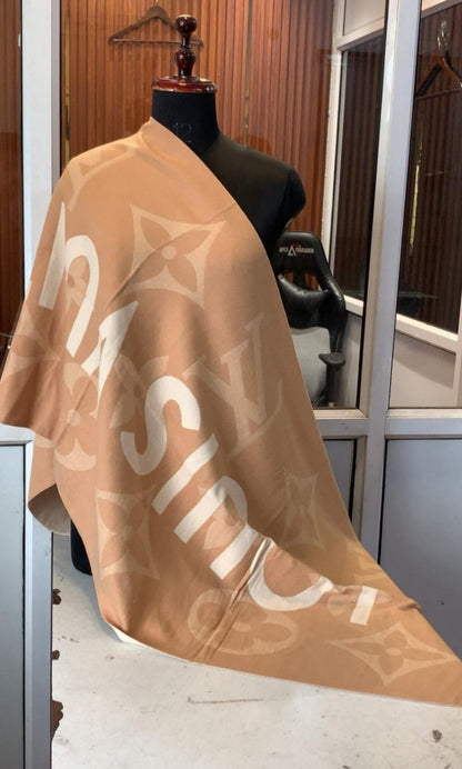 Sandstone Monogram Winter Stole