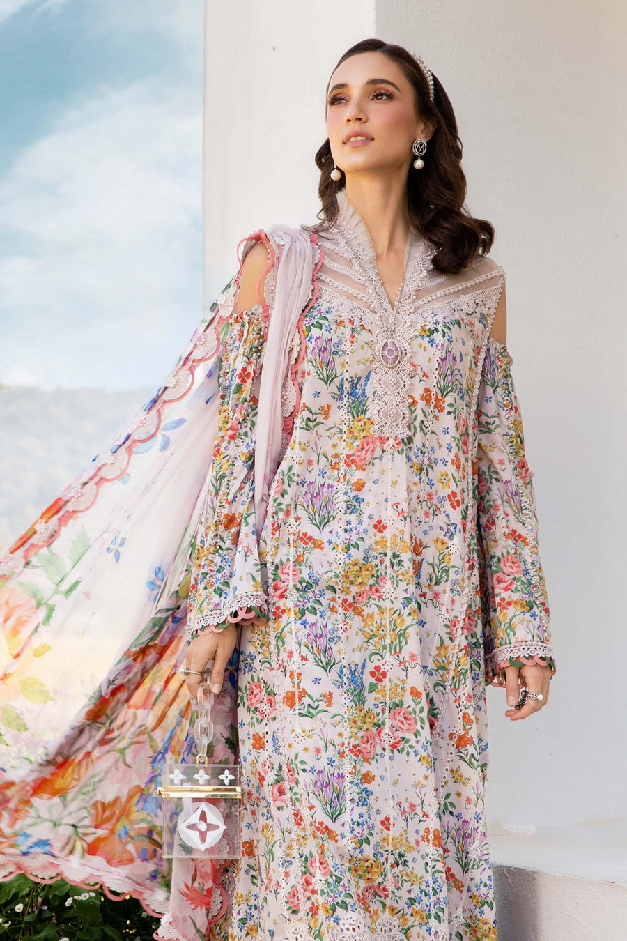 3 Piece Unstitched Printed Lawn Suit | MPT 2507 - A