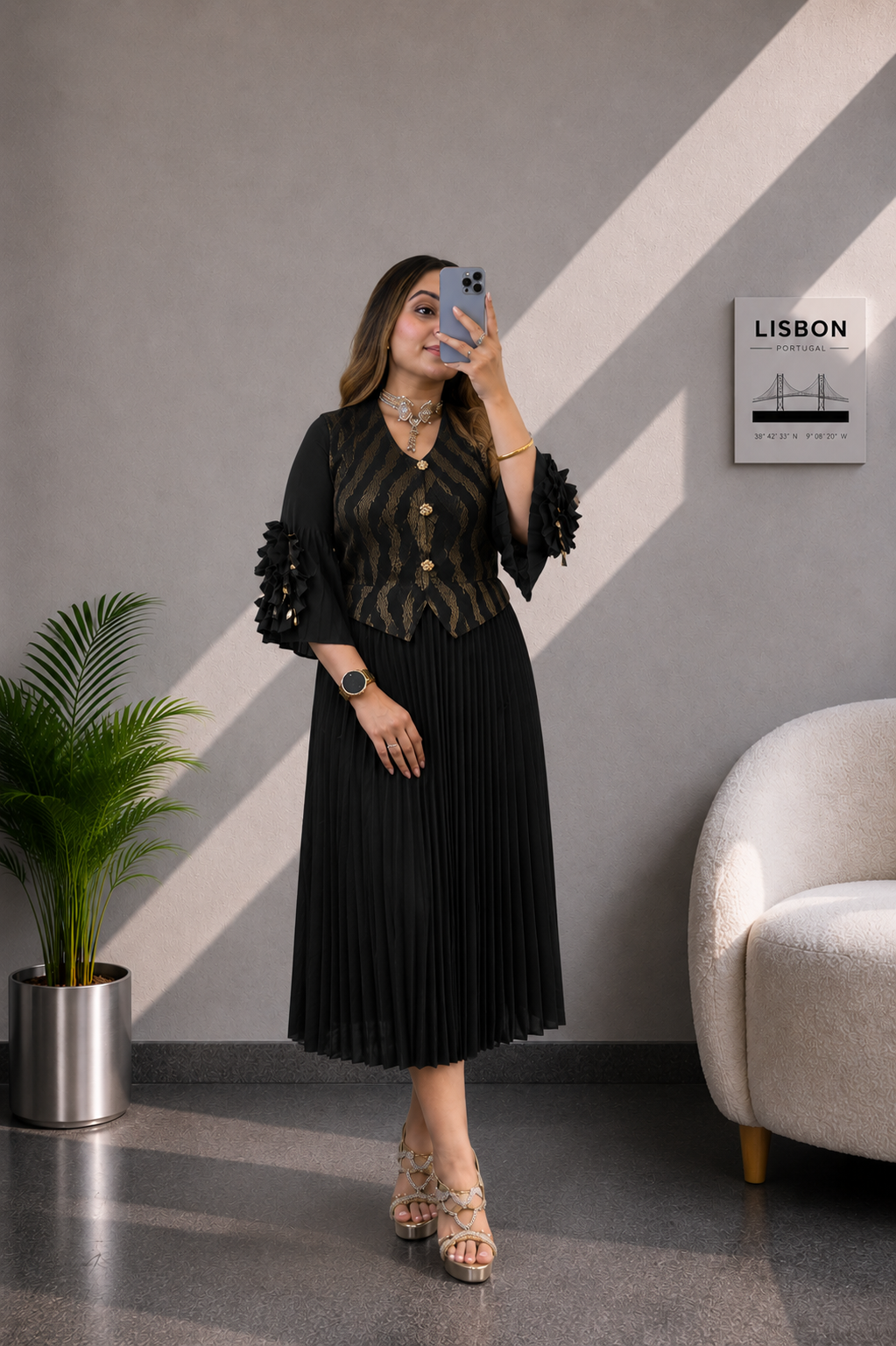 Rust Luxe Pleated Co Ord