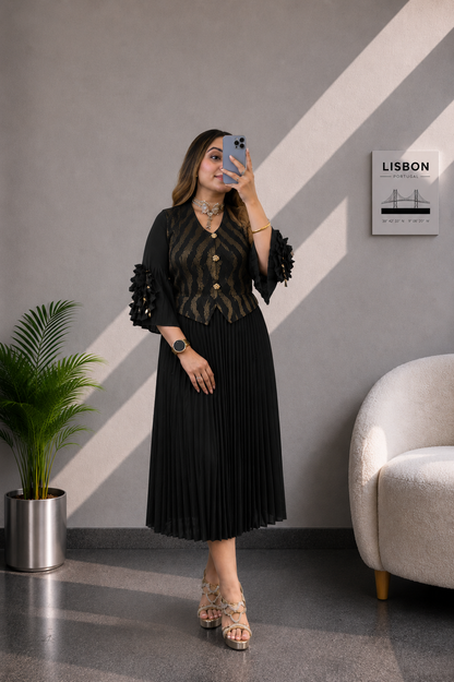 Rust Luxe Pleated Co Ord