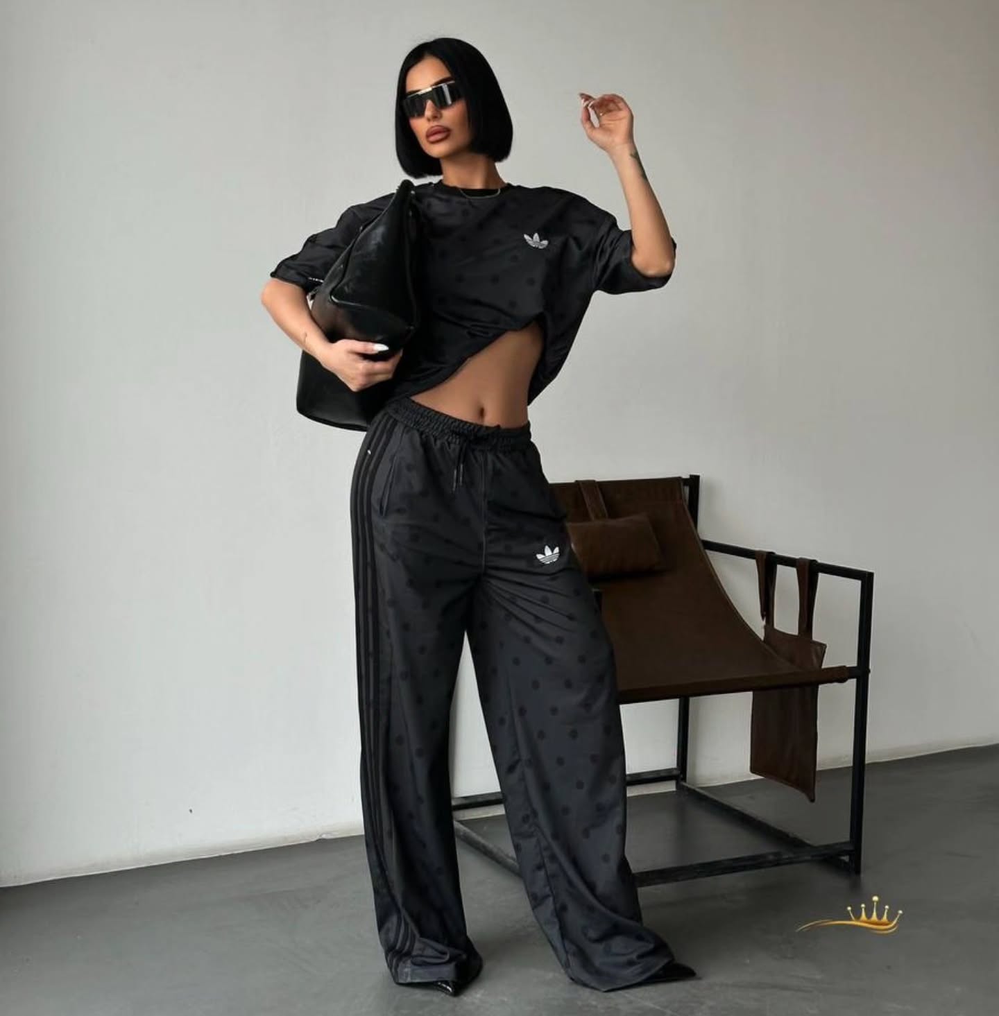 Luxe Polka Dot Wide-Leg Co-Ord Set