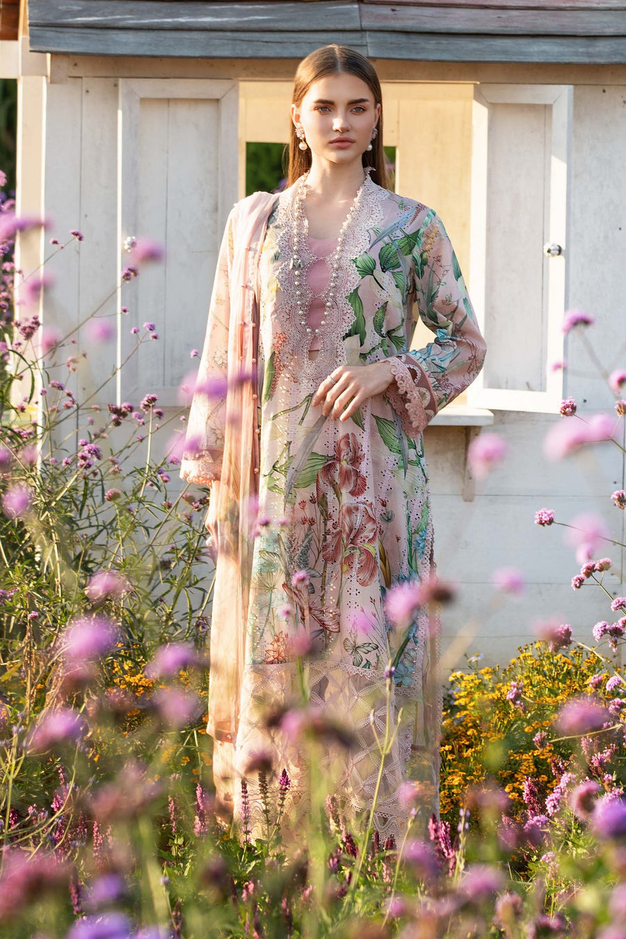 3 Piece Unstitched Printed Lawn Suit | MPT 2502 - B