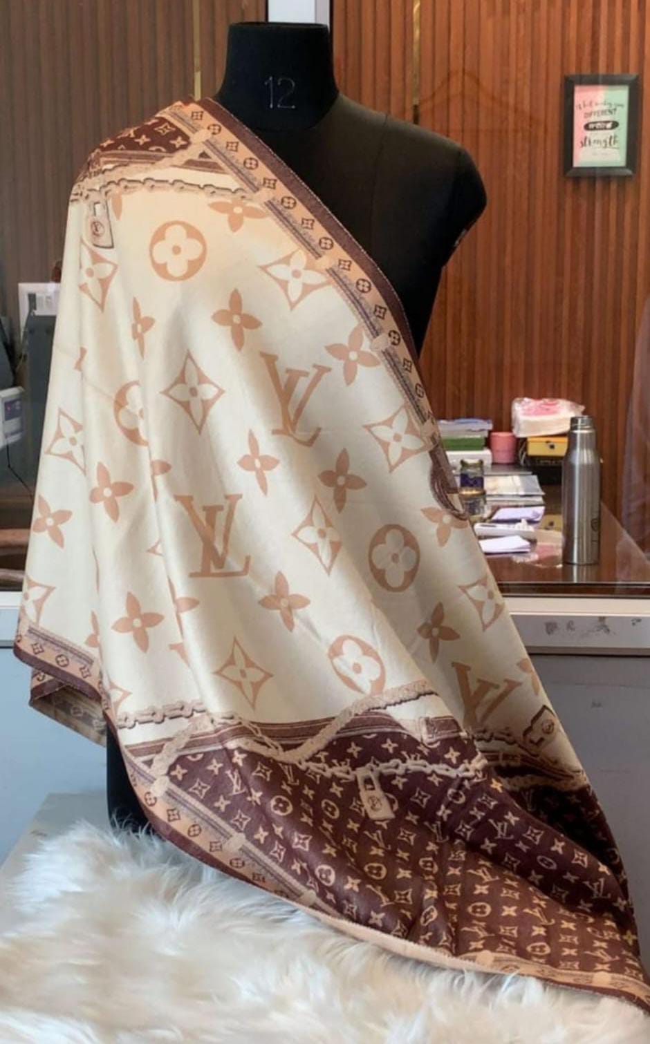 Royal monogram evening shawl