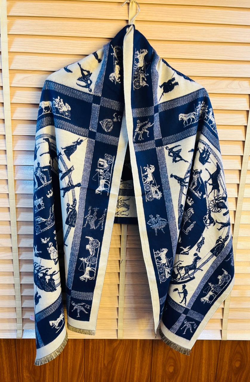 Luxury Brand Print Winter Reversible Stole