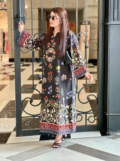 Noir Jardin Luxe Printed Kaftan Set