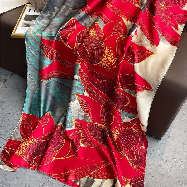 Crimson Royale Silk Scarf