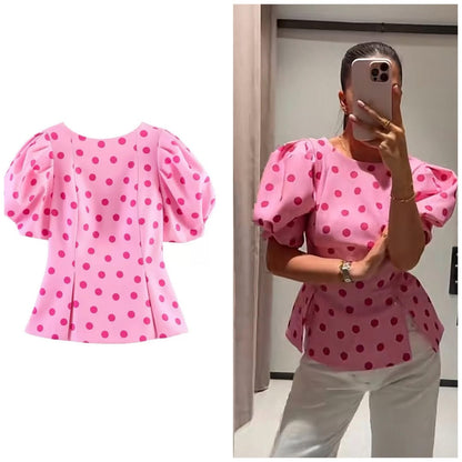 Pink Polka Barbie Top