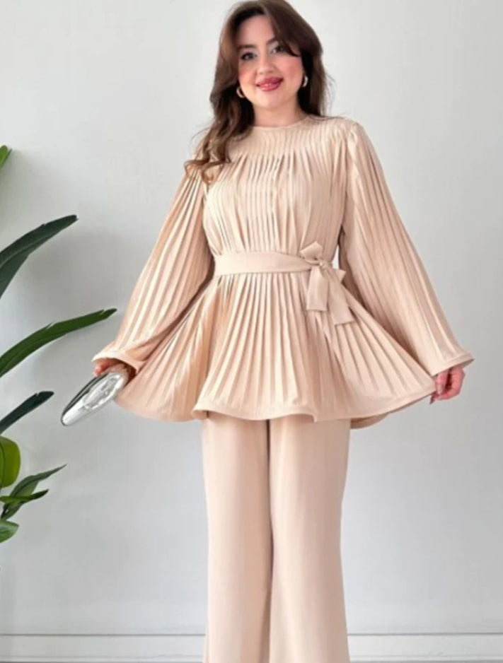 Pleated Flare Co Ord Set