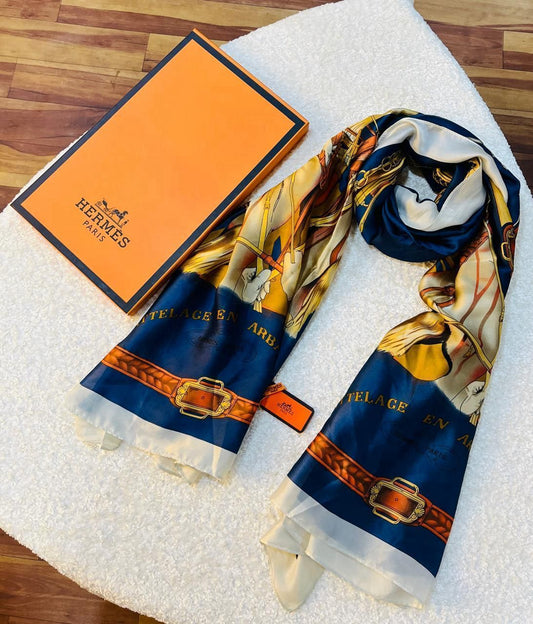 Luxury Brand  Belt B Print Silk Scarf