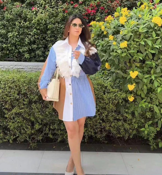Riveria Lace Shirt Dress