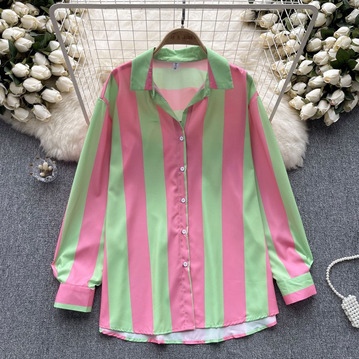 Lara color block Satin Shirt