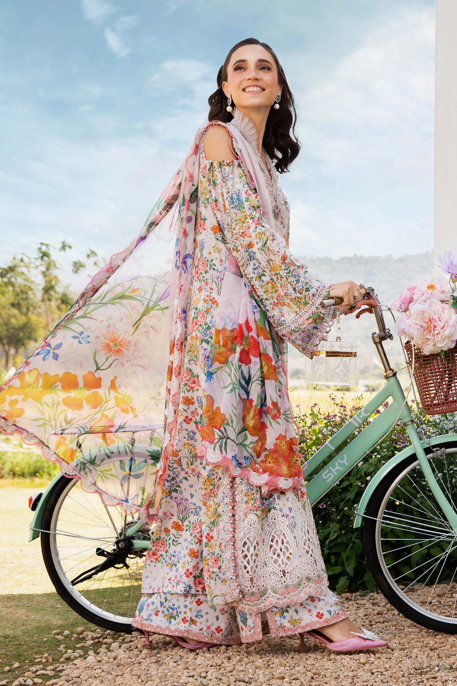 3 Piece Unstitched Printed Lawn Suit | MPT 2507 - A