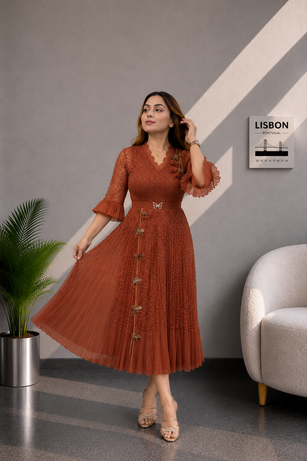 Lily Luxe Pleated Dress