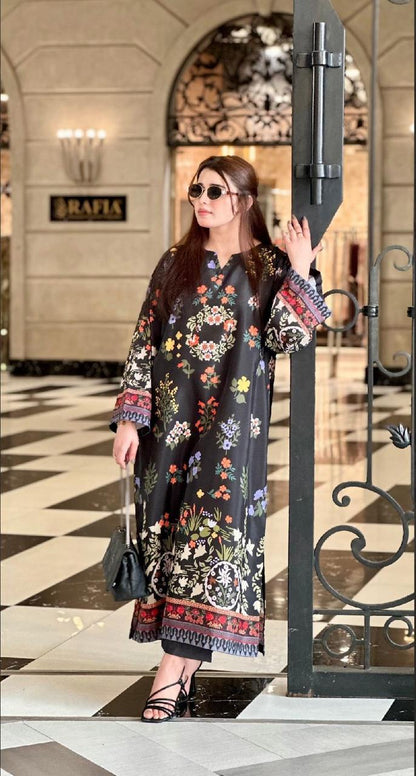 Noir Jardin Luxe Printed Kaftan Set