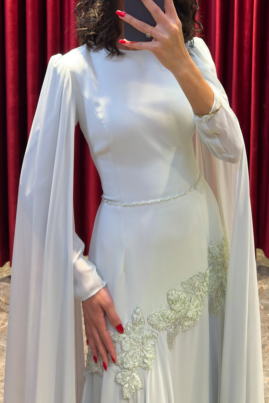 Ethereal Rose Draped Gown