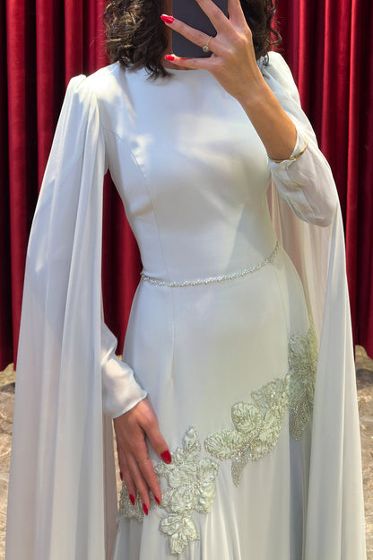 Ethereal Rose Draped Gown