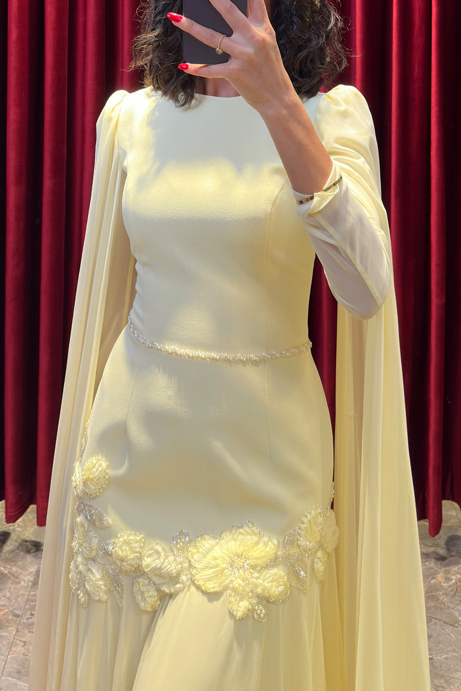 Ethereal Rose Draped Gown
