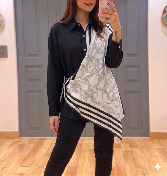 Azure STRIPE Scarf Shirt