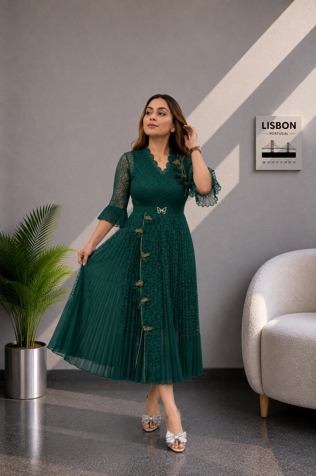Lily Luxe Pleated Dress