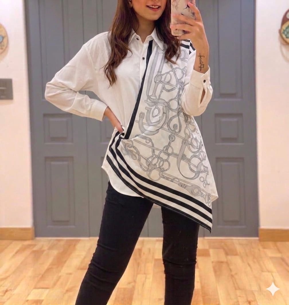 Azure STRIPE Scarf Shirt