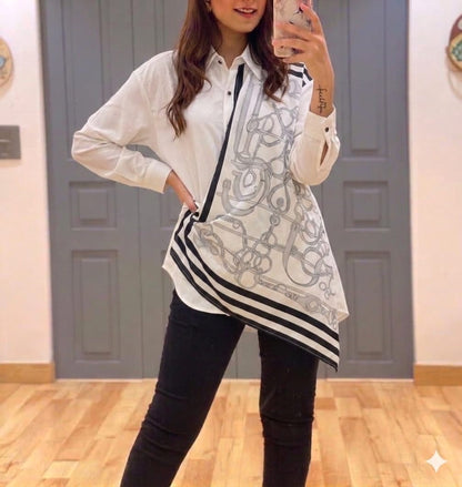 Azure STRIPE Scarf Shirt