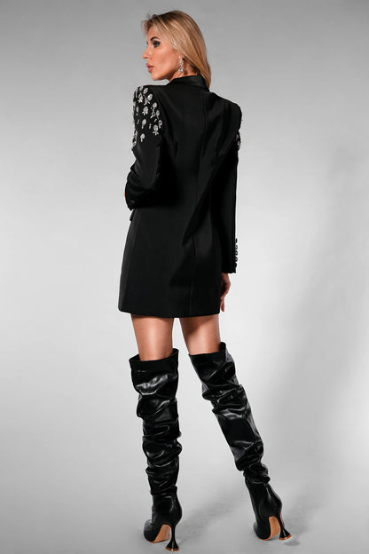 Diamond Black Studded Blazer