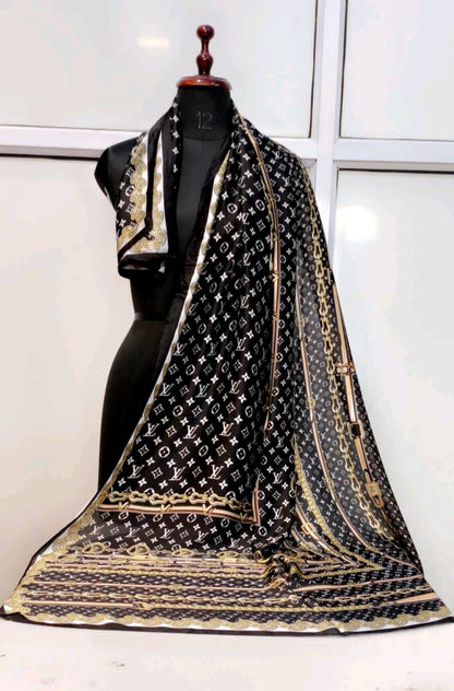 New Chain printed silk scarf