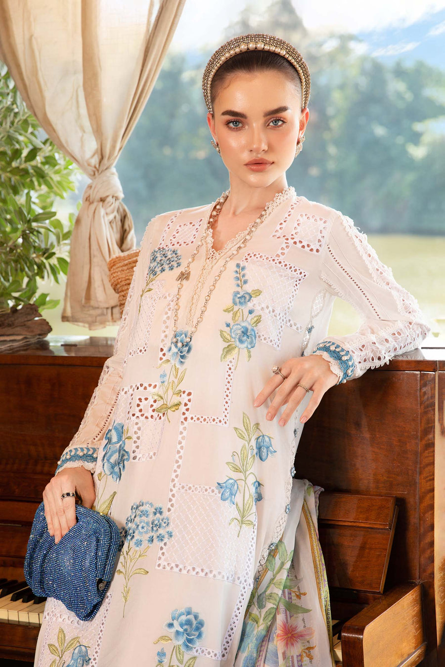 3 Piece Unstitched Printed Lawn Suit | MPT 2501 - B