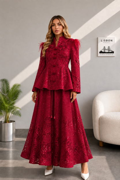 Ivory Bloom Couture Co Ord Set