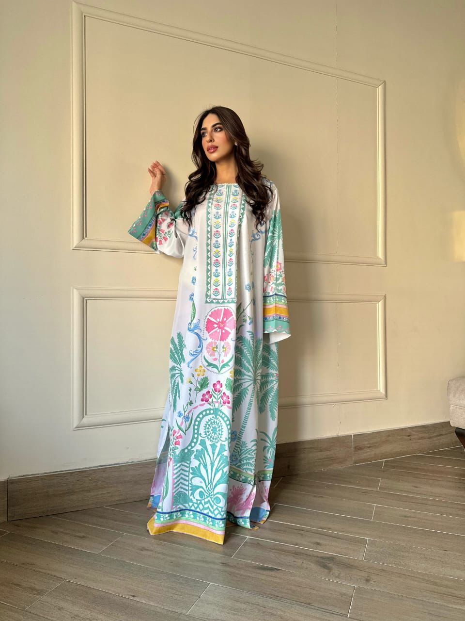 Emerald Blossom Luxe Kaftan