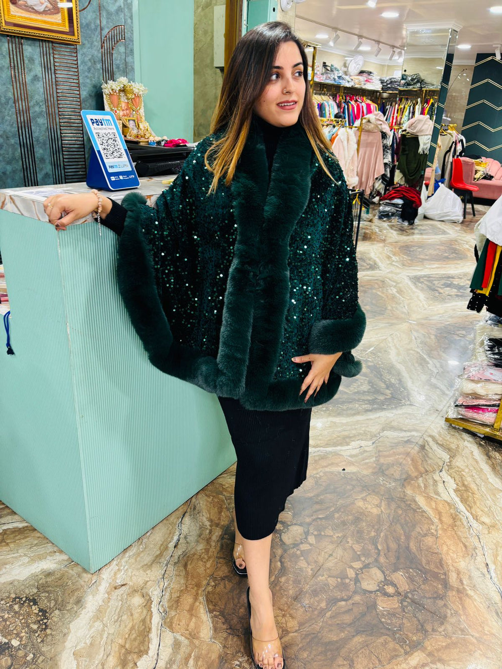 Statement Swarovski Fur Stole