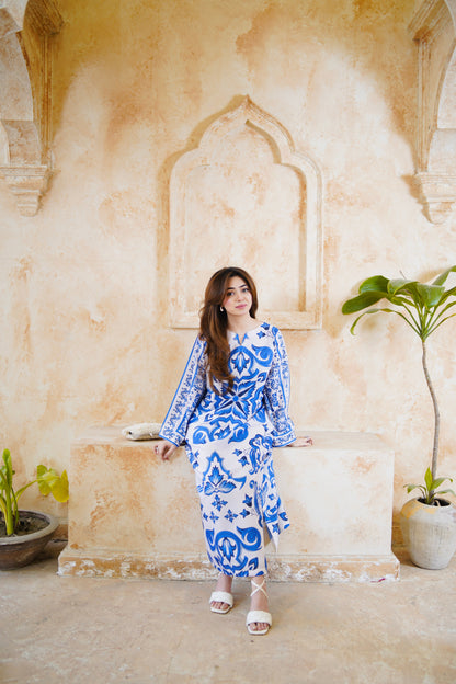 Sapphire Porcelain Luxe Kaftan