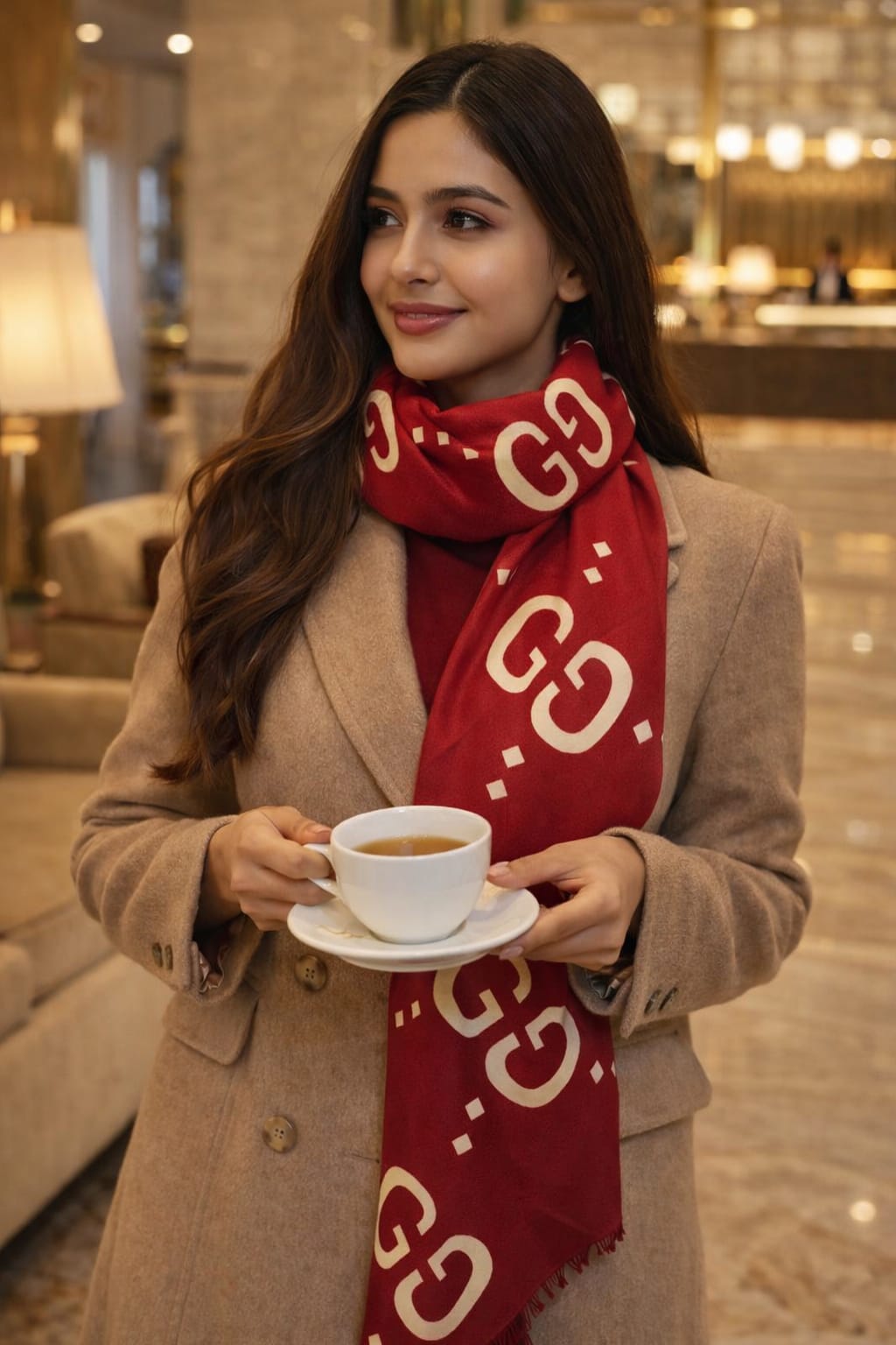 GG Monogram Wool Scarf