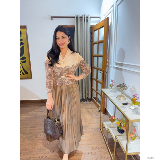 Celeste Lace Pleated Ensemble