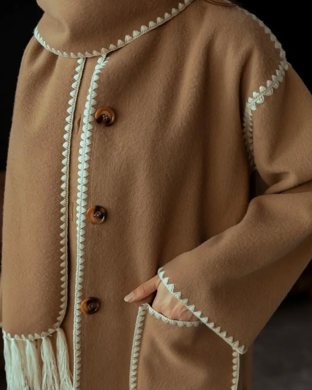 The Alpine Luxe Fringe Poncho