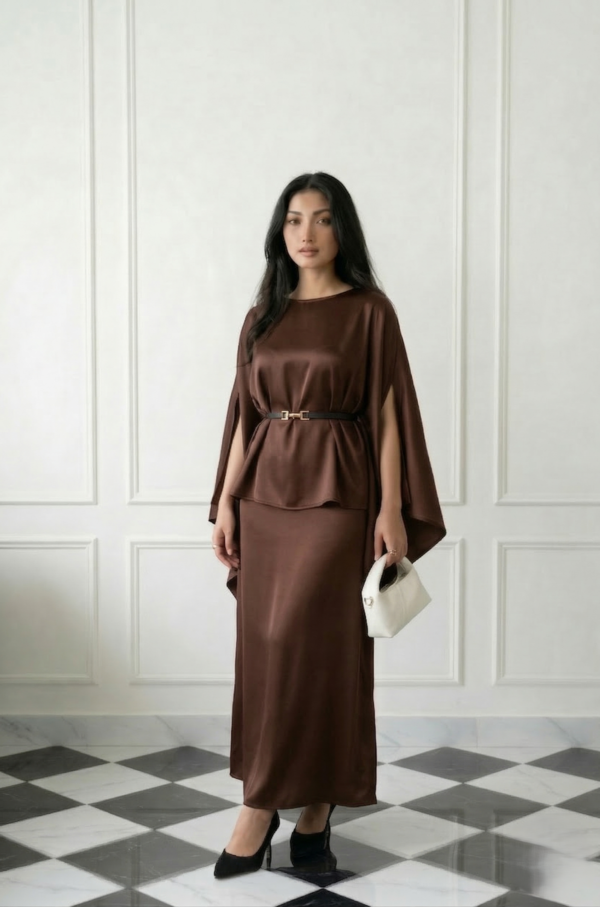 Rose Luxe Drape Kaftan