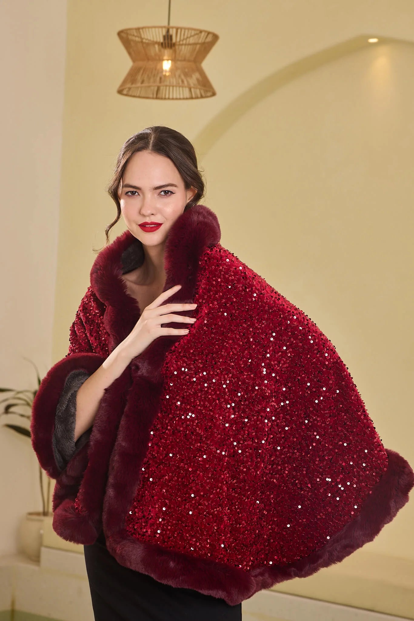 Statement Swarovski Fur Stole