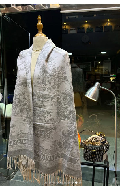 Branded Rabbit Fur Winter Reversible Stole - C D