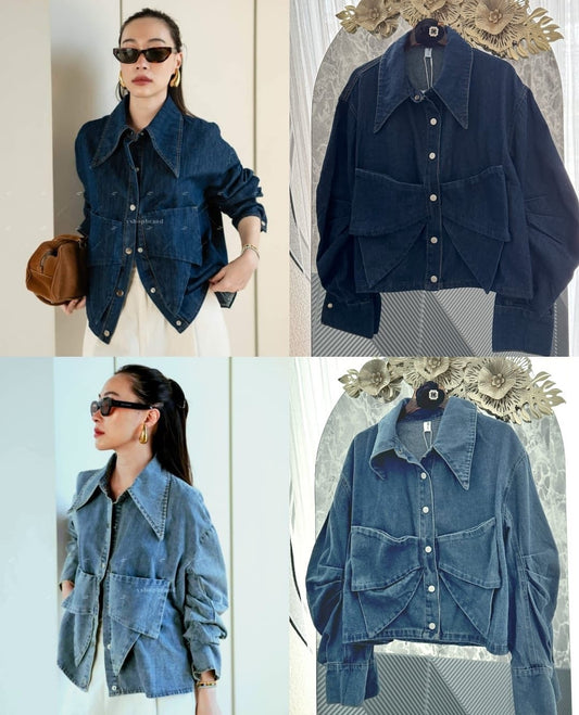 Modern fit Denim Bow Shirt