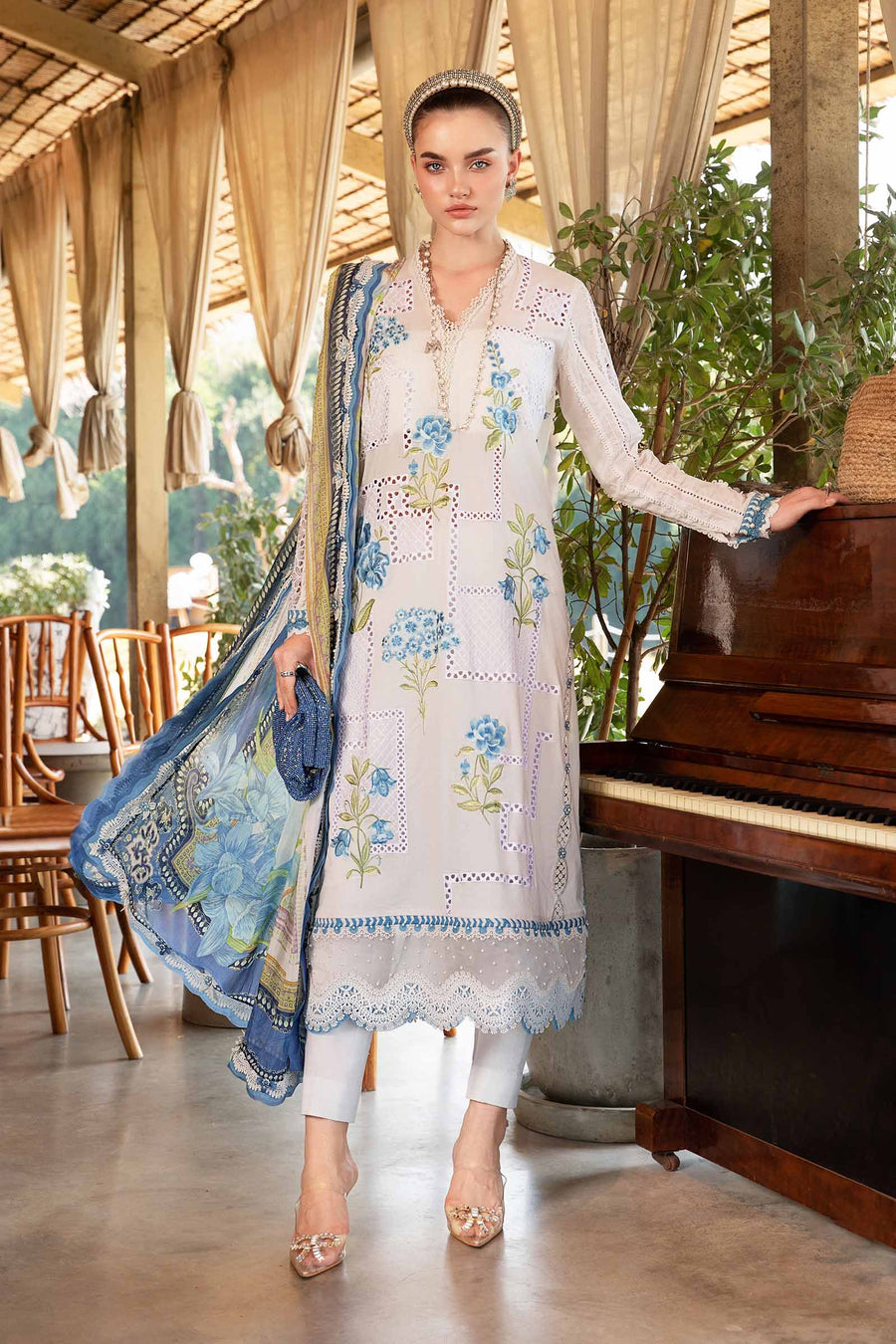 3 Piece Unstitched Printed Lawn Suit | MPT 2501 - B