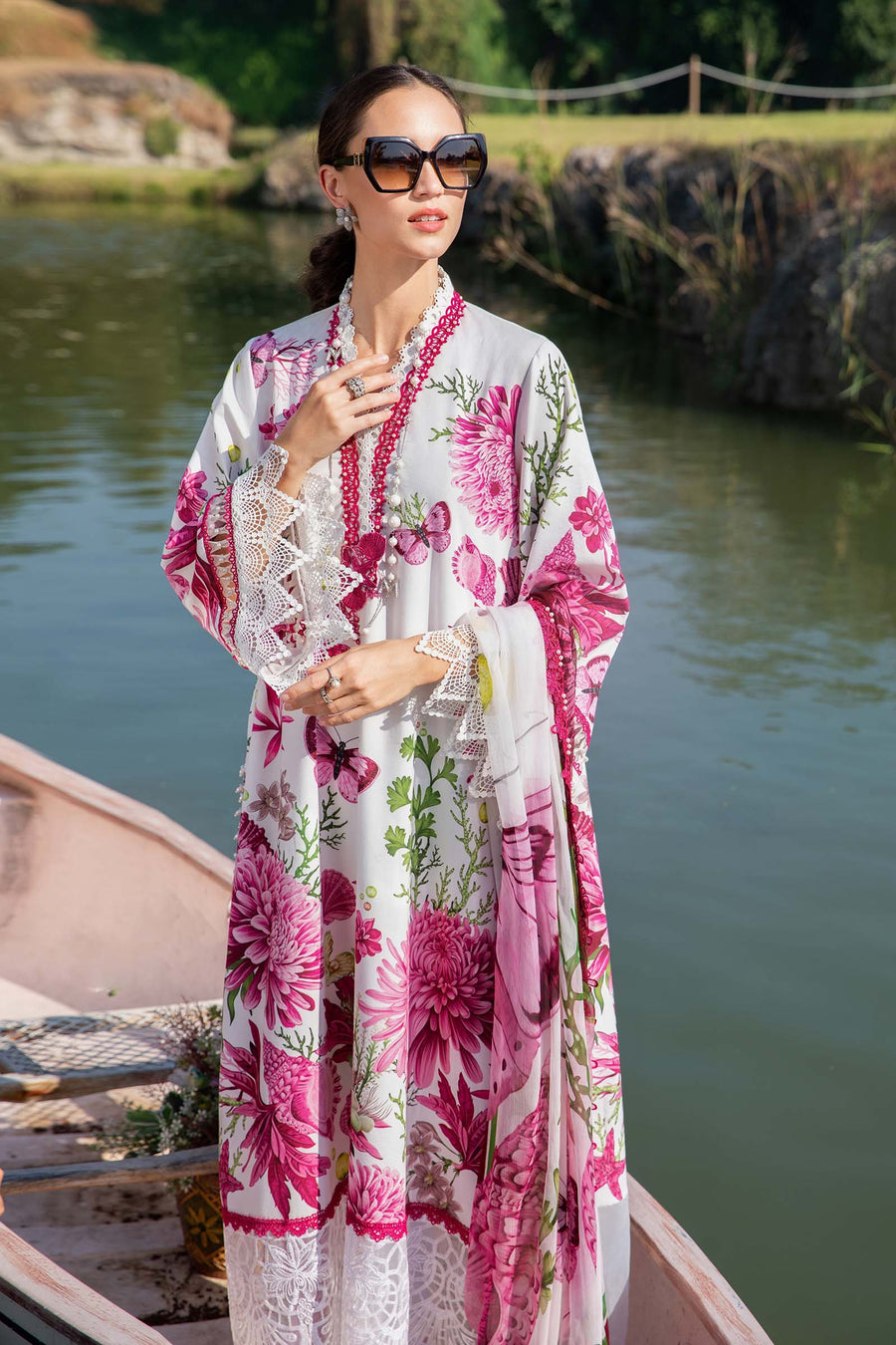 3 Piece Unstitched Printed Lawn Suit | MPT 2510 - B