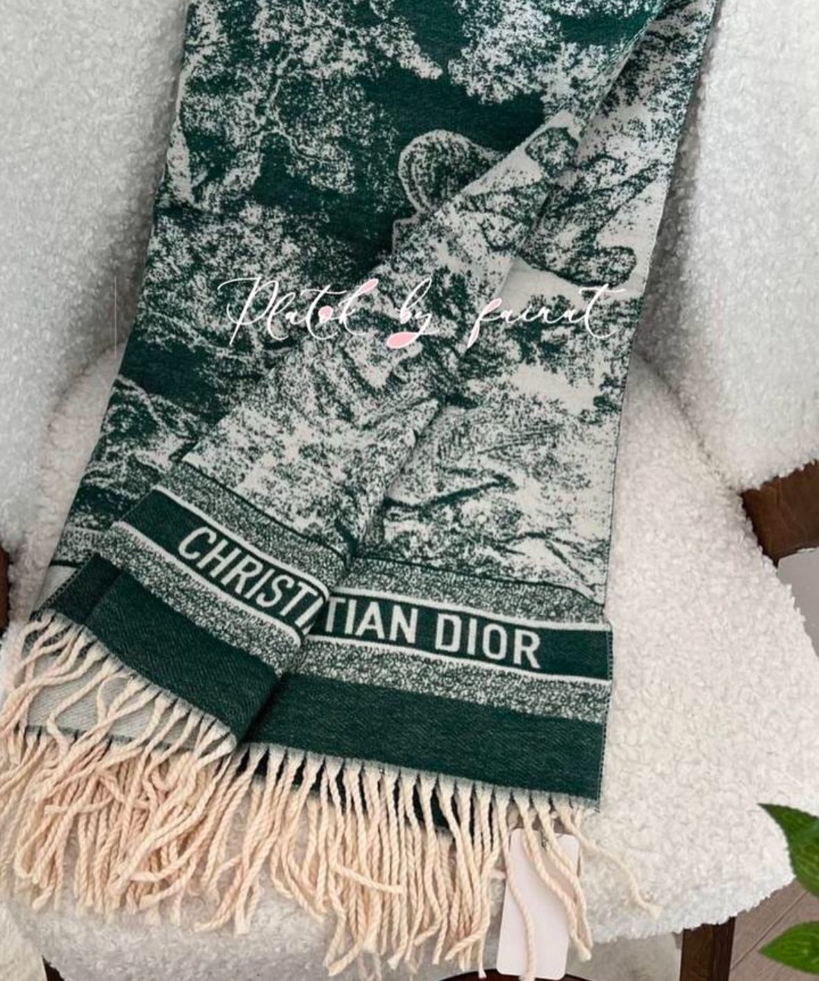 Branded Rabbit Fur Winter Reversible Stole - C D