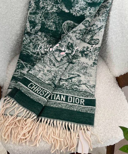 Branded Rabbit Fur Winter Reversible Stole - C D