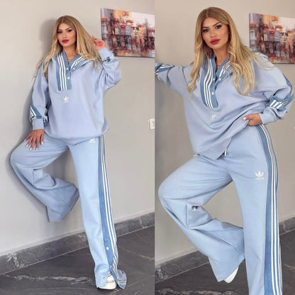 Luxe stripe Lounge Co Ord Set