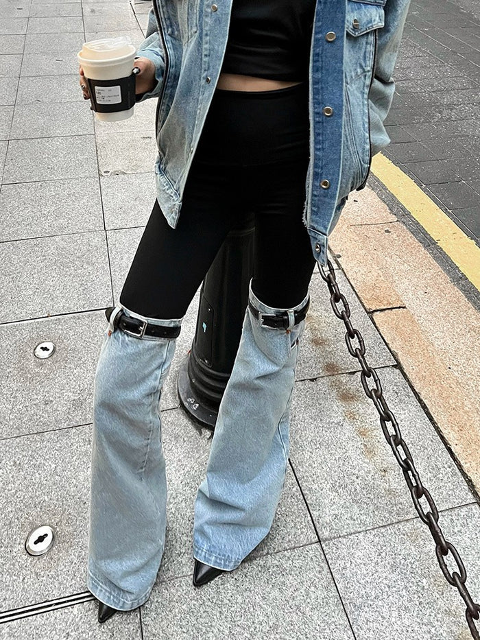 Luna Eclipse Buckle Flare Jeans
